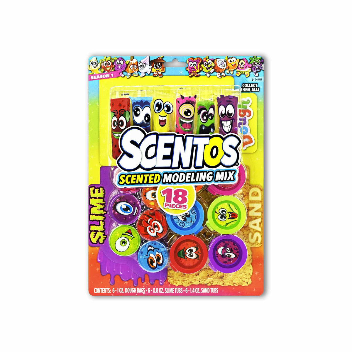 Scentos Scented 18 Piece Slime, Sand, Dough Value Set