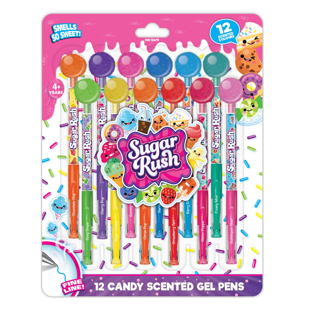 Sugar Rush® Scented Pom-Pom Gel Pens 12 Pack