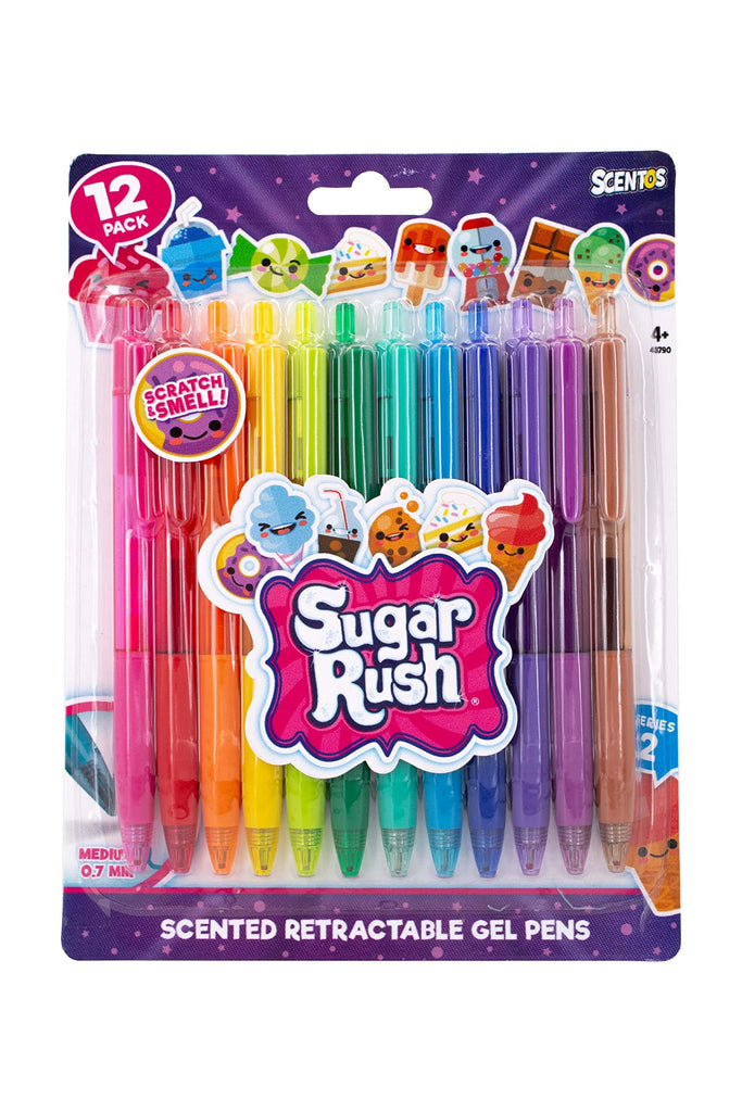 ShopScentos Gel Pen Sugar Rush® Scented Retractable Colored Gel Pens 12 Pack Set