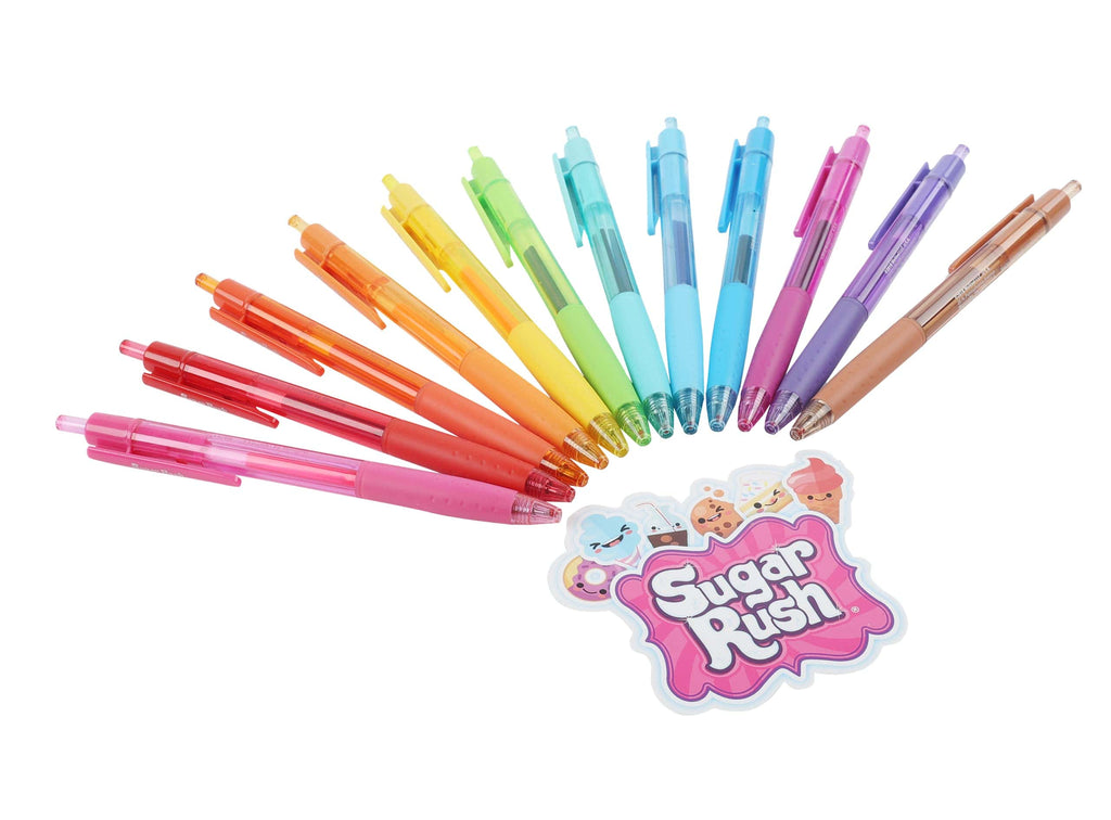 ShopScentos Gel Pen Sugar Rush® Scented Retractable Colored Gel Pens 12 Pack Set