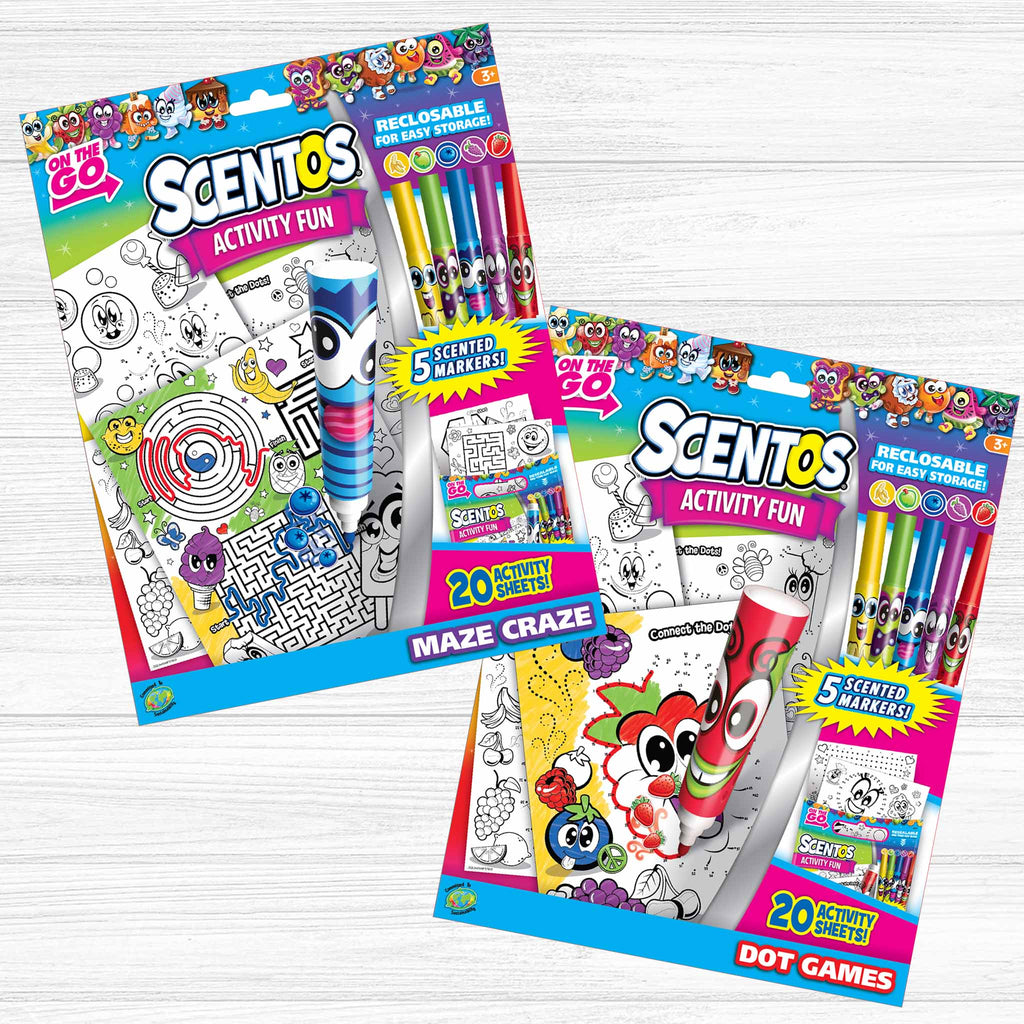 ShopScentos Stationery kit Scentos® Scented Set of 2 On-The-Go Bags Dot Games/Maze Craze