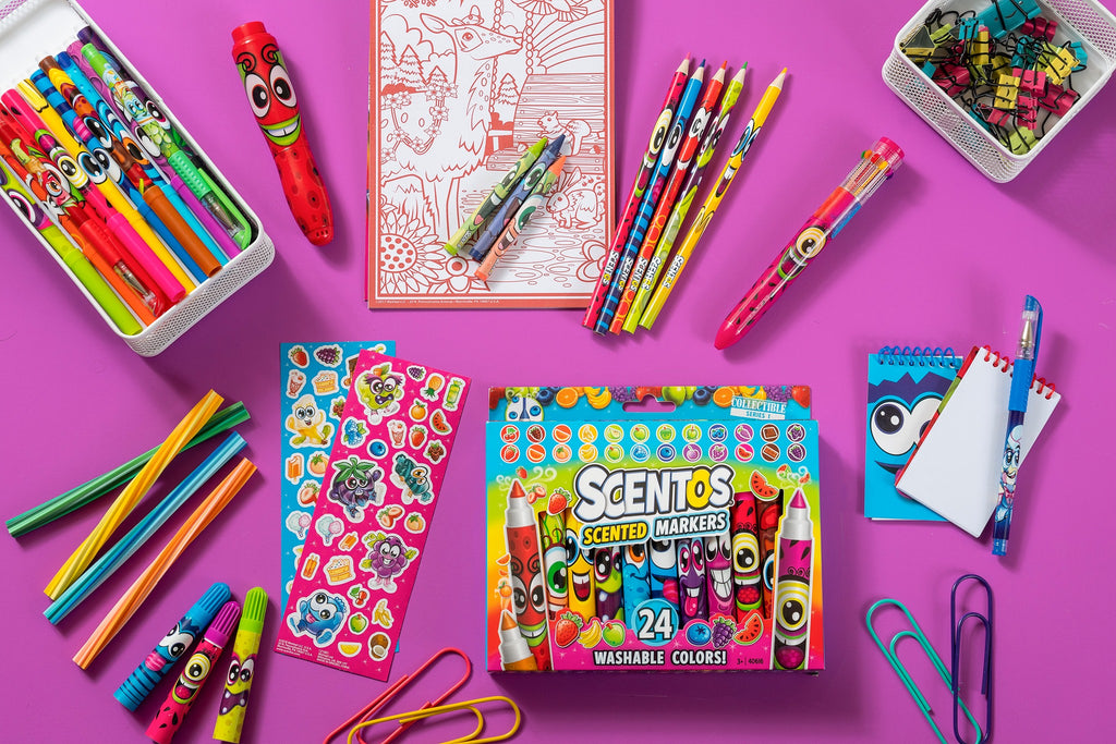 Scentos Markers  Girl school supplies, Cute school supplies