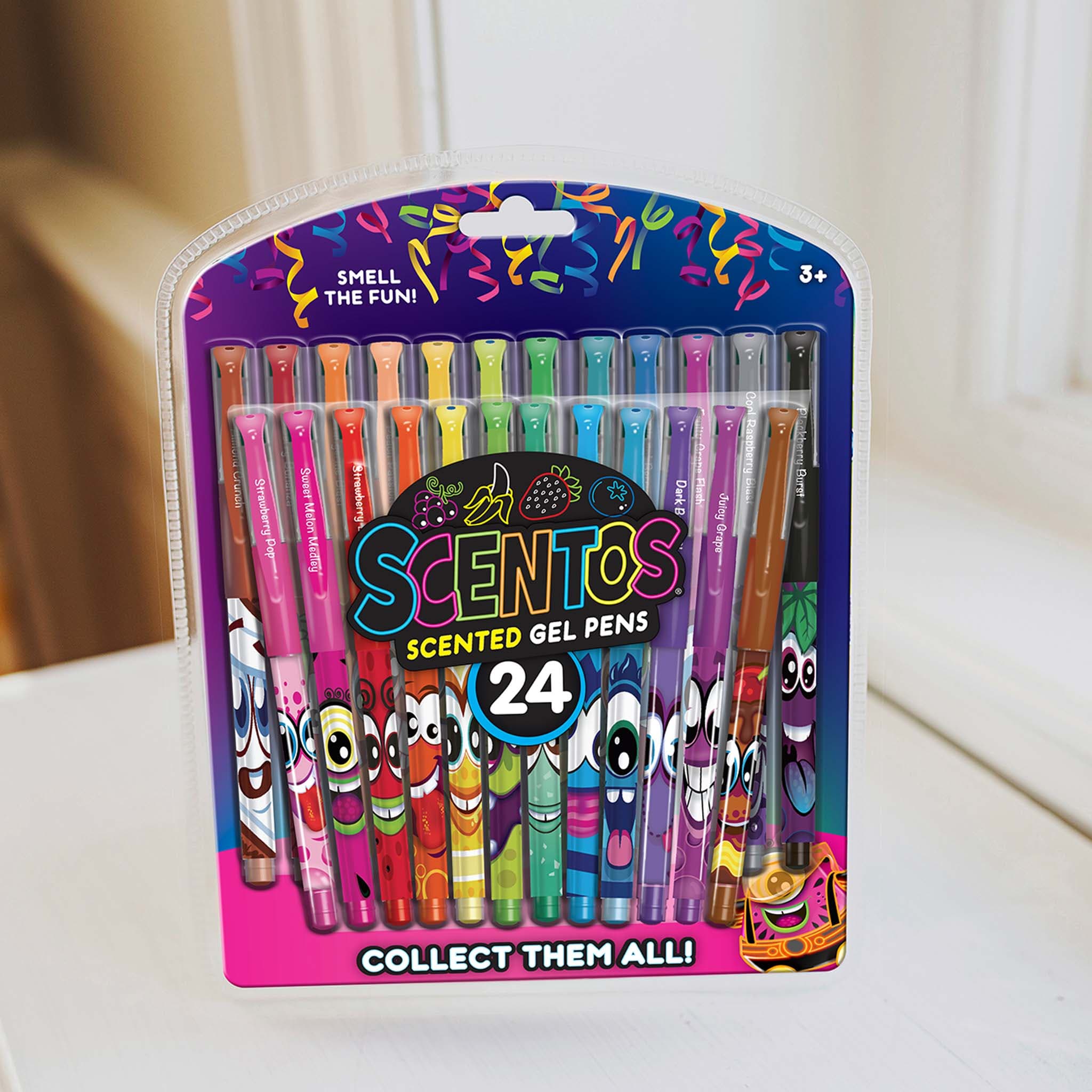 scentos 25015 Scentos Scented Gel Pens for Kids - Assorted Colorful Pens -  Fine Point Gel Pen Set - For Ages 3 and Up - 30 Count