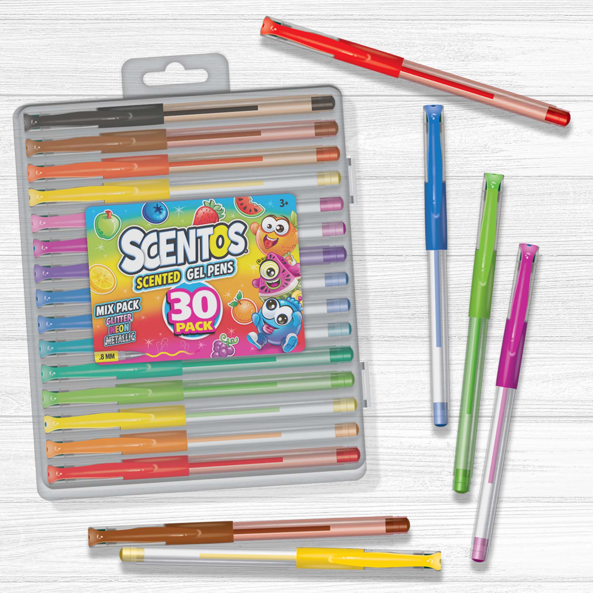 Scentos Scented Gel Pens for Kids - Assorted Colorful Pens - Fine Point Gel  Pen Set - For Ages 3 and Up - 24 Count