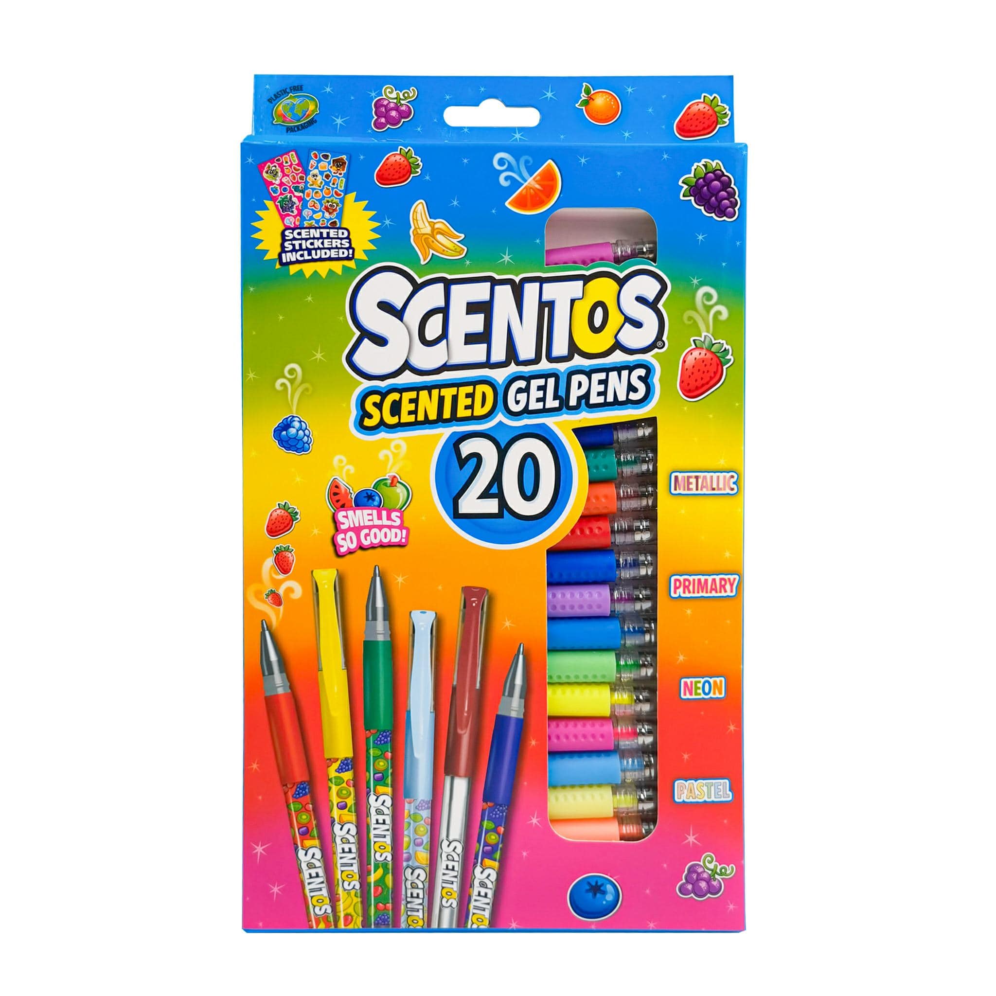 Scentos Scented Gel Pens for Kids - Assorted Colorful Pens - Fine Point Gel  Pen Set - For Ages 3 and Up - 20 Count