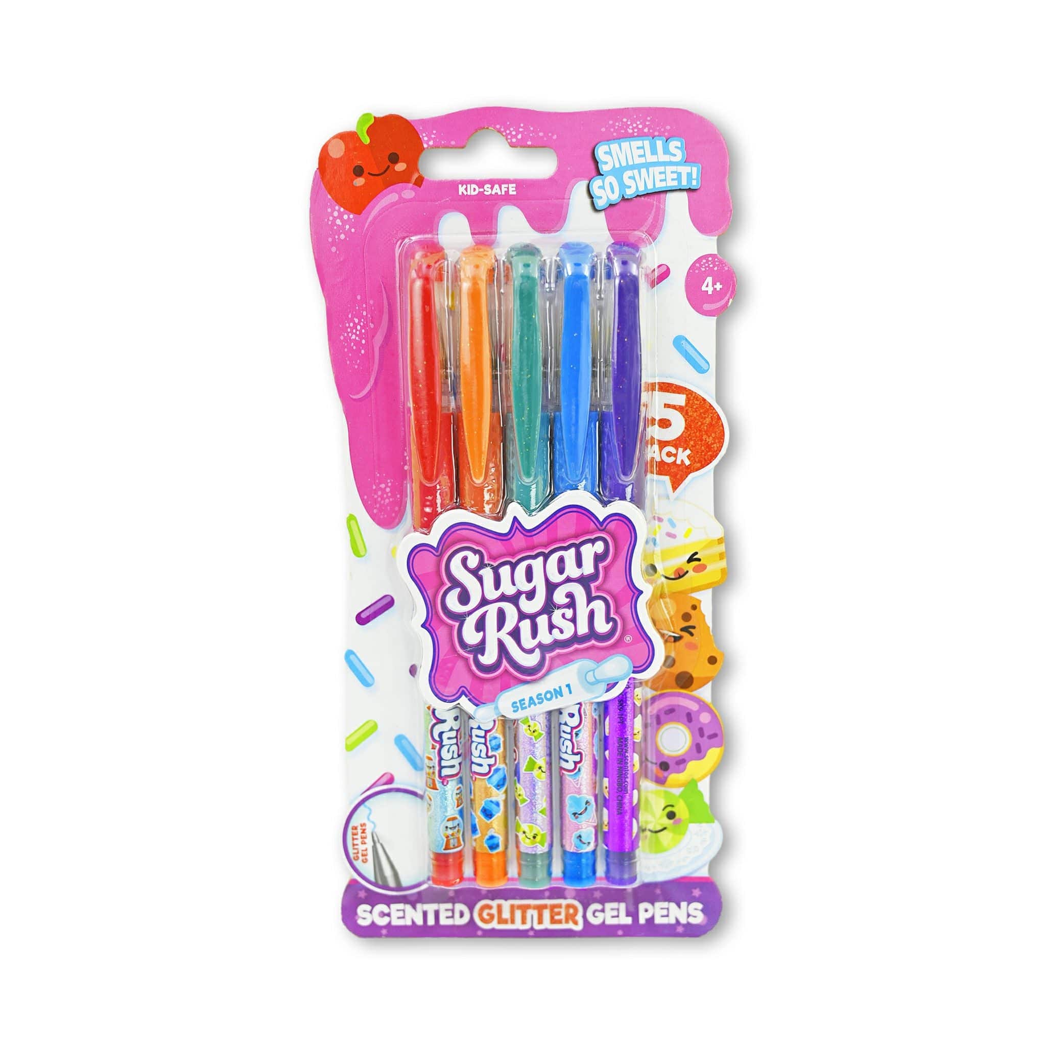 Sugar Rush Candy Scented Glitter Gel Pens, 5-Pack