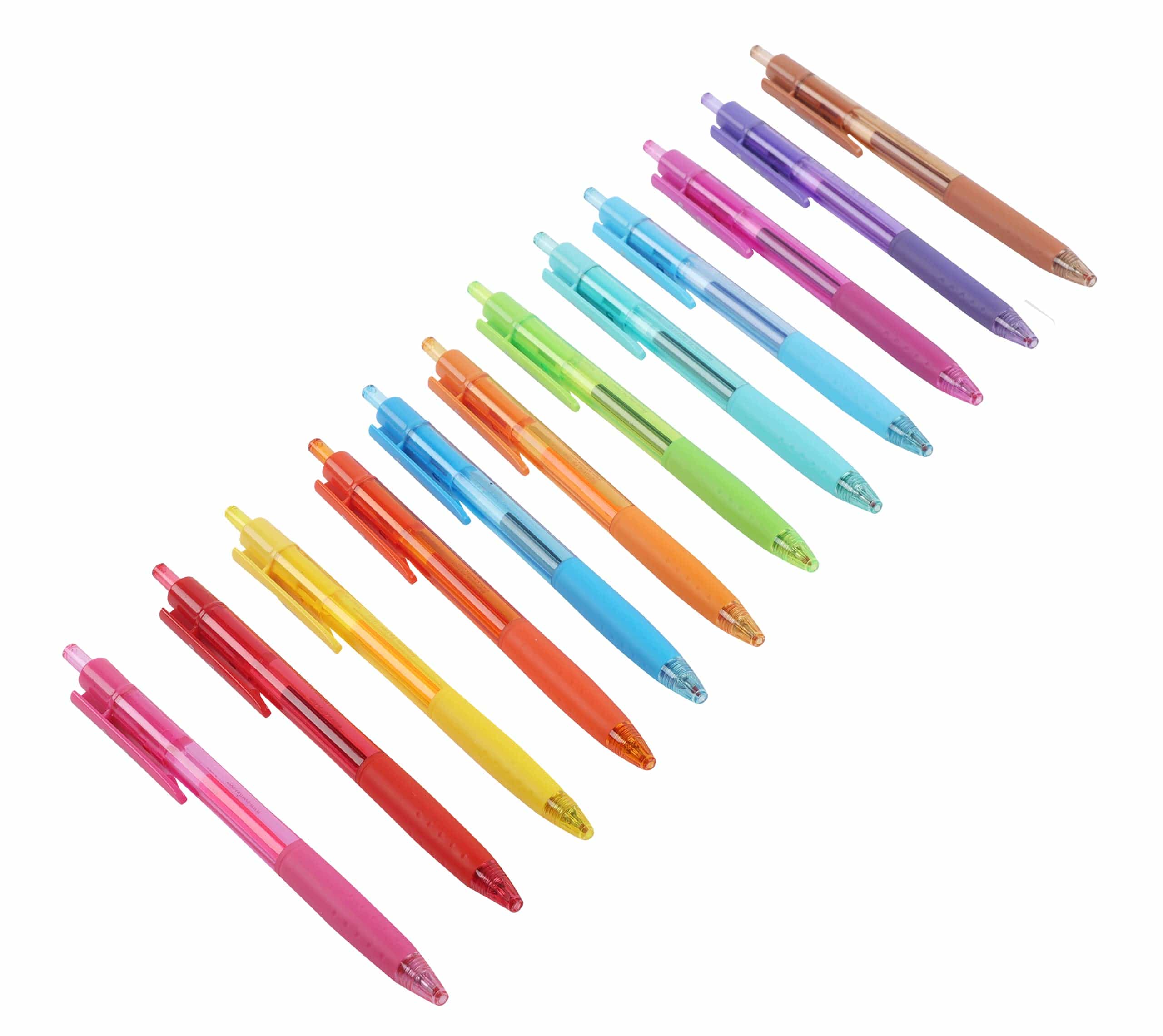 The Pen Showcase Pens For Journaling, Gel Pens, Markers and Liquid Ink Pens  Assorted Colors Total of 12 Pens Bundle, Orange, Red Blue, Yellow, Black