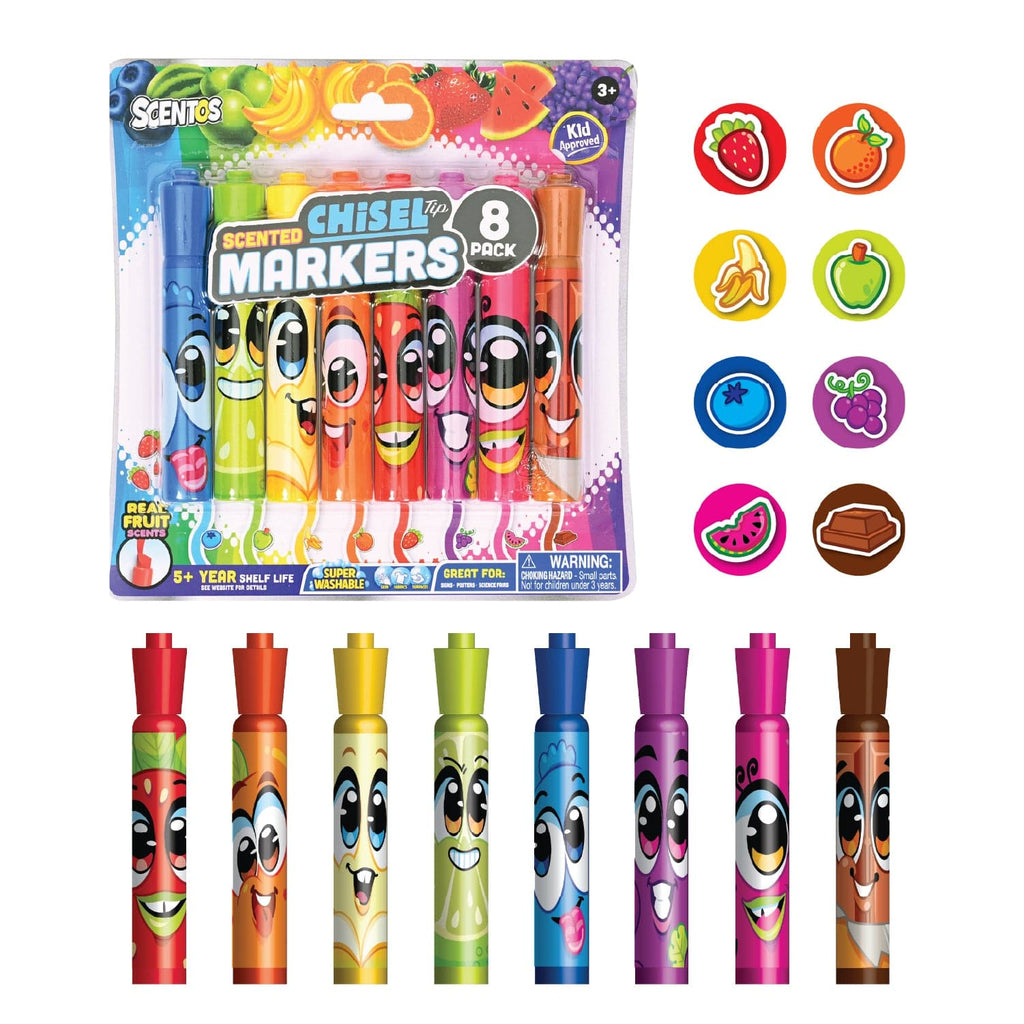 ShopScentos Marker Scentos® Fruit-Scented Chisel-Tip Markers - Brights - 8 Count Set