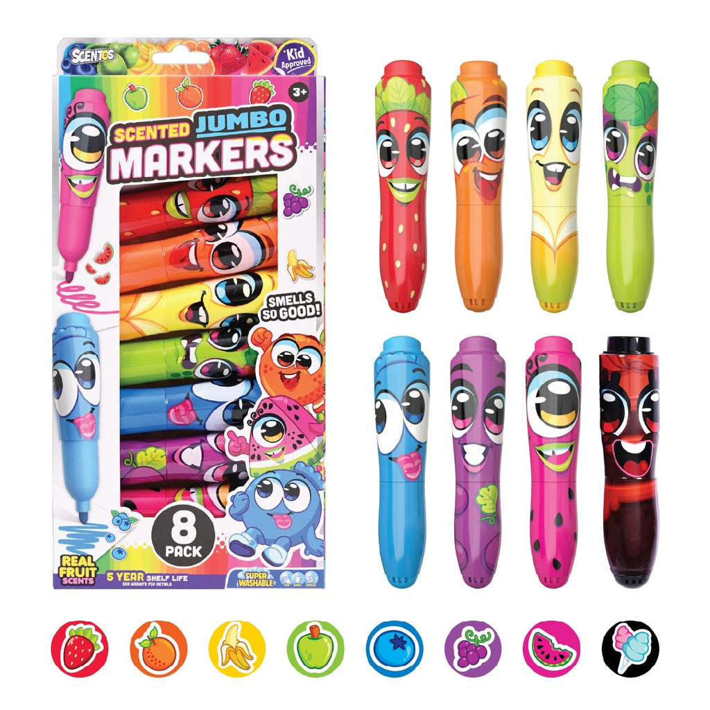 ShopScentos Marker Scentos® Fruit-Scented Jumbo Markers - Brights - 8 Count Set