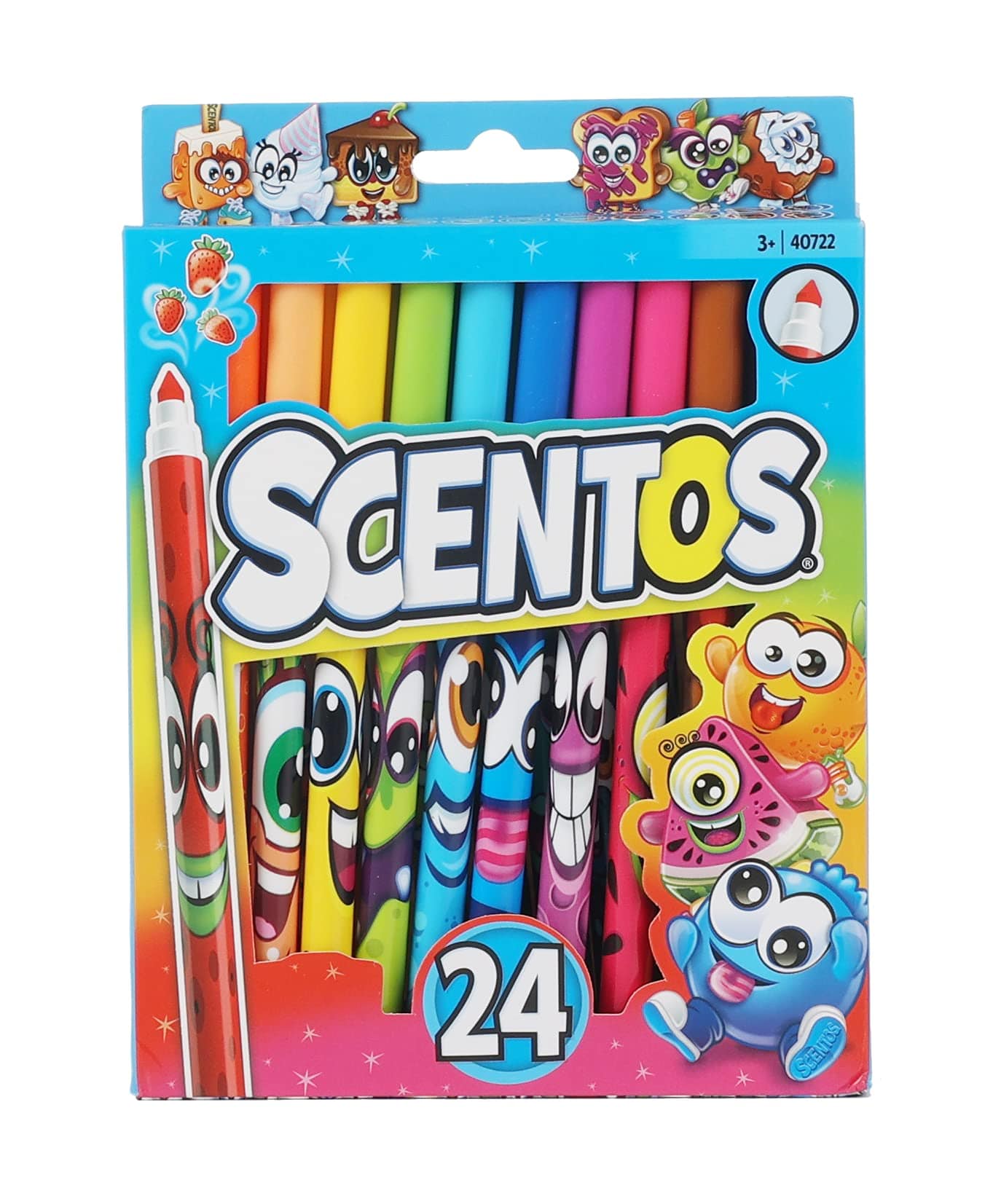 Scentos Scented Fine Line Pens for Ages 4+ - Assorted Colorful Pens for  Drawing & Writing - 24 Pack 