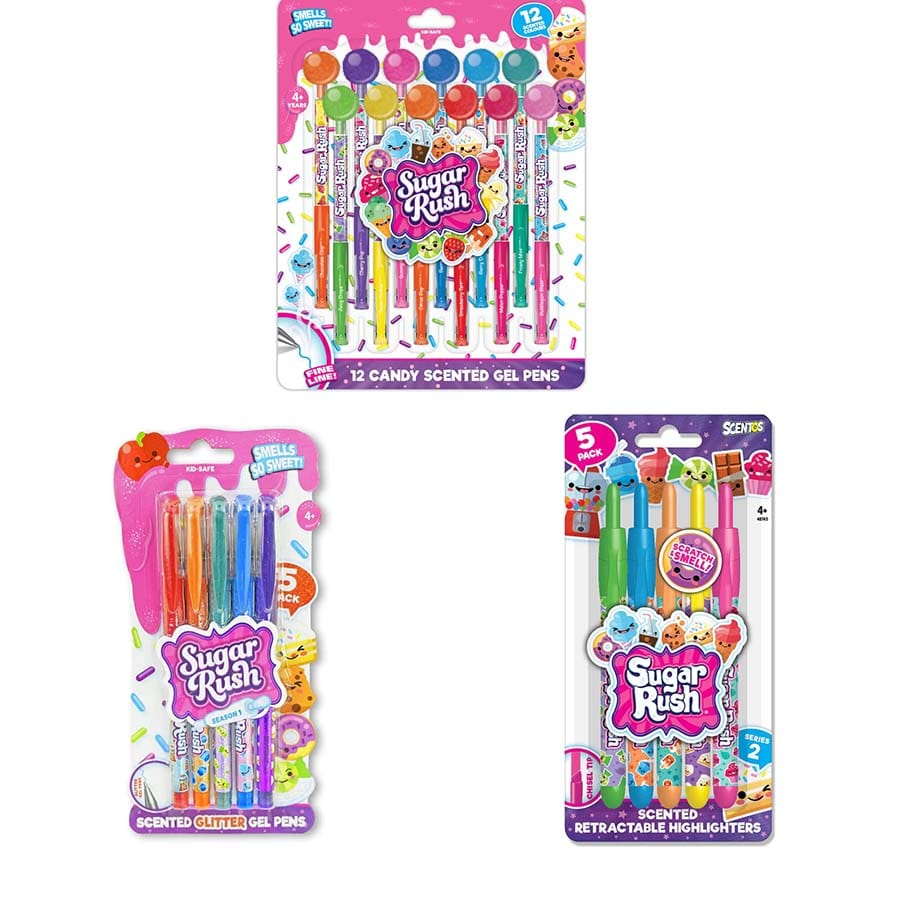 scentos 42062-2 Scentos Sugar Rush Candy Scented Gel Pens 24 Count (Series  2) - 2 Pack (48 Pens Total)